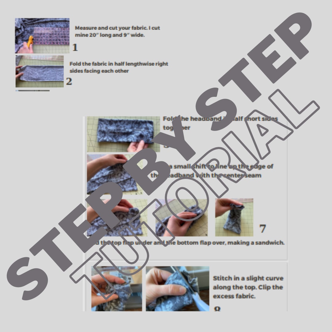 Twisted Headband Sewing Tutorial PDF, Easy DIY Hair Accessory for Kids and Adults, Illustrated Step by Step Instructions, Printable A4 Letter and A0