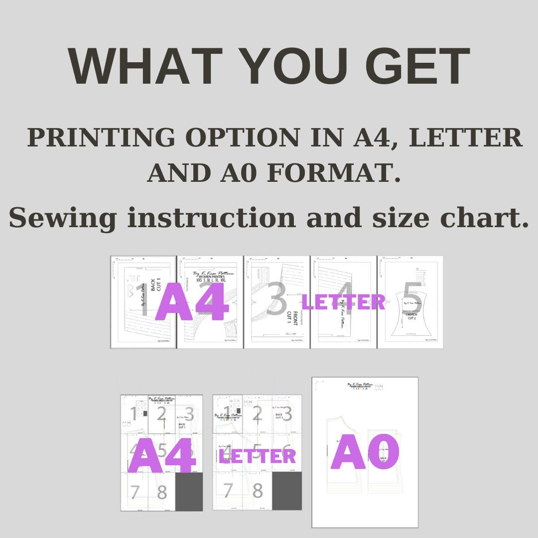 Women’s Camisole Strap Top & Panties Set Sewing Pattern Digital PDF XXS–2XL Beginner Friendly DIY Lingerie & Nightwear Printable Sewing File A4 Letter A0
