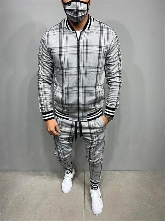Men's Zippered Jacket and Sweatpants Tracksuit Set Sewing Pattern PDF, Sizes XS to 3XL, DIY Athletic Outfit, Printable A4 Letter and A0