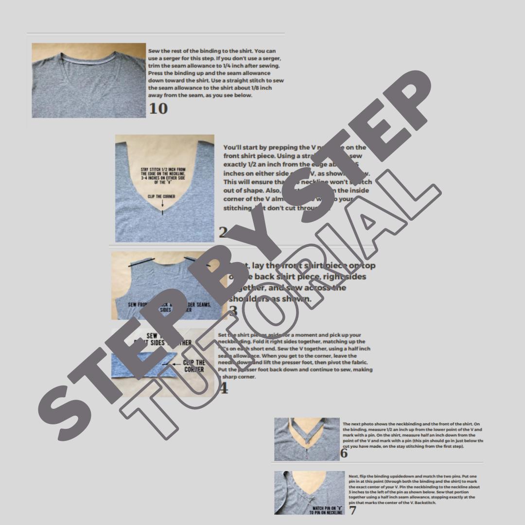 Kids’ V-Neck T-Shirt Sewing Pattern  Digital PDF Ages 1–8  Beginner Friendly DIY Children’s Clothing  Short & Long Sleeve  Printable Sewing File A4 Letter A0