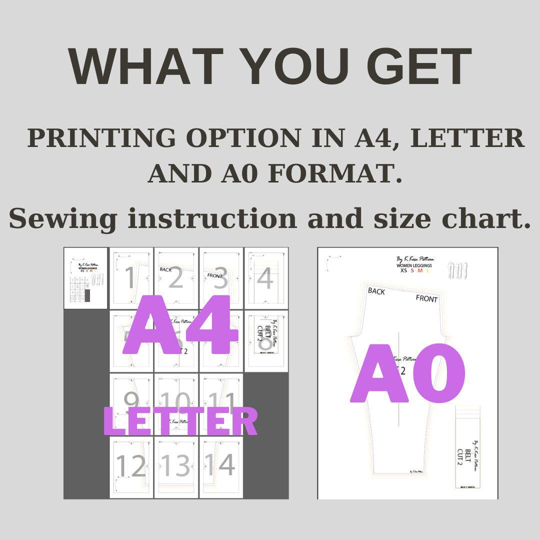 Women’s Sports Bra & Leggings Sewing Pattern  Digital PDF Sizes XS–L  Beginner Friendly DIY Activewear  Printable Sewing File A4 Letter A0