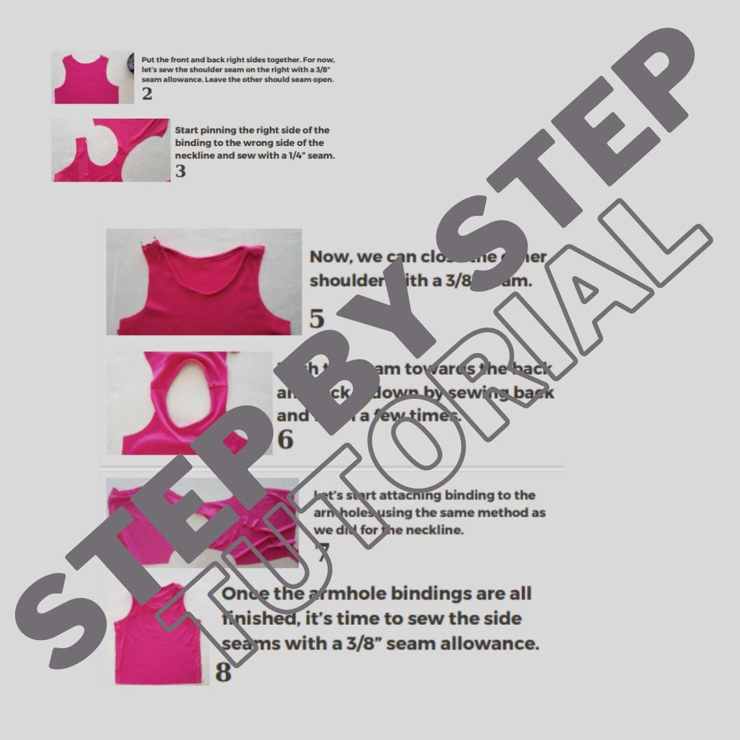 Women's Crop Tank Top & Flare Pants Sewing Pattern (PDF)