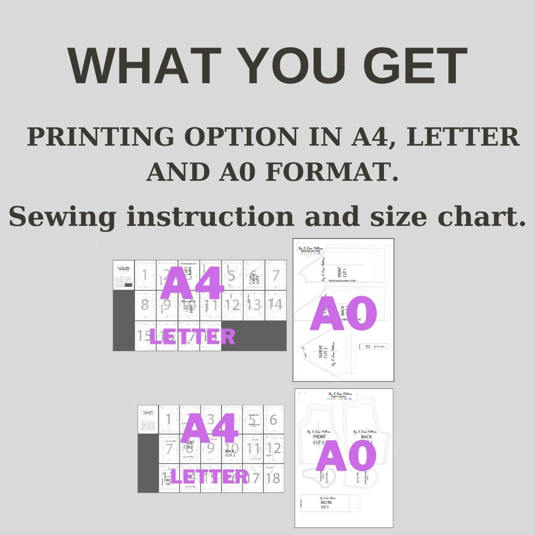 Men's Raglan T-Shirt & Shorts Set Sewing Pattern PDF | Beginner Printable | Sizes XS–3XL | A4-Letter-A0