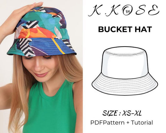 Reversible Bucket Hat Sewing Pattern PDF, Unisex Sizes XS to XL, Easy DIY Sun Hat for All Ages, Printable A4 Letter and A0