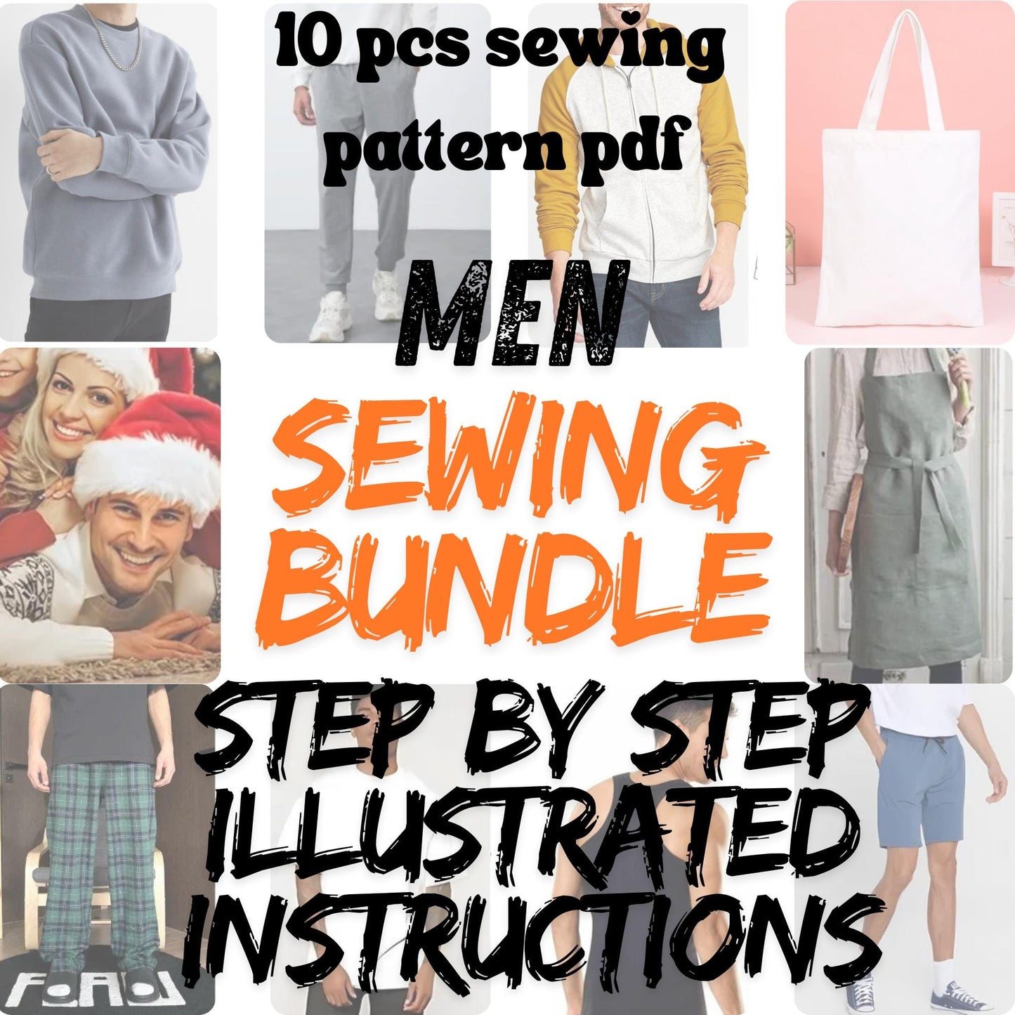 10 Beginner Sewing Pattern Bundle  Digital PDF Set for Men, Women & Kids  Unisex DIY Clothing Patterns  Printable Sewing Files A4 Letter A0  Bonus Sewing eBook