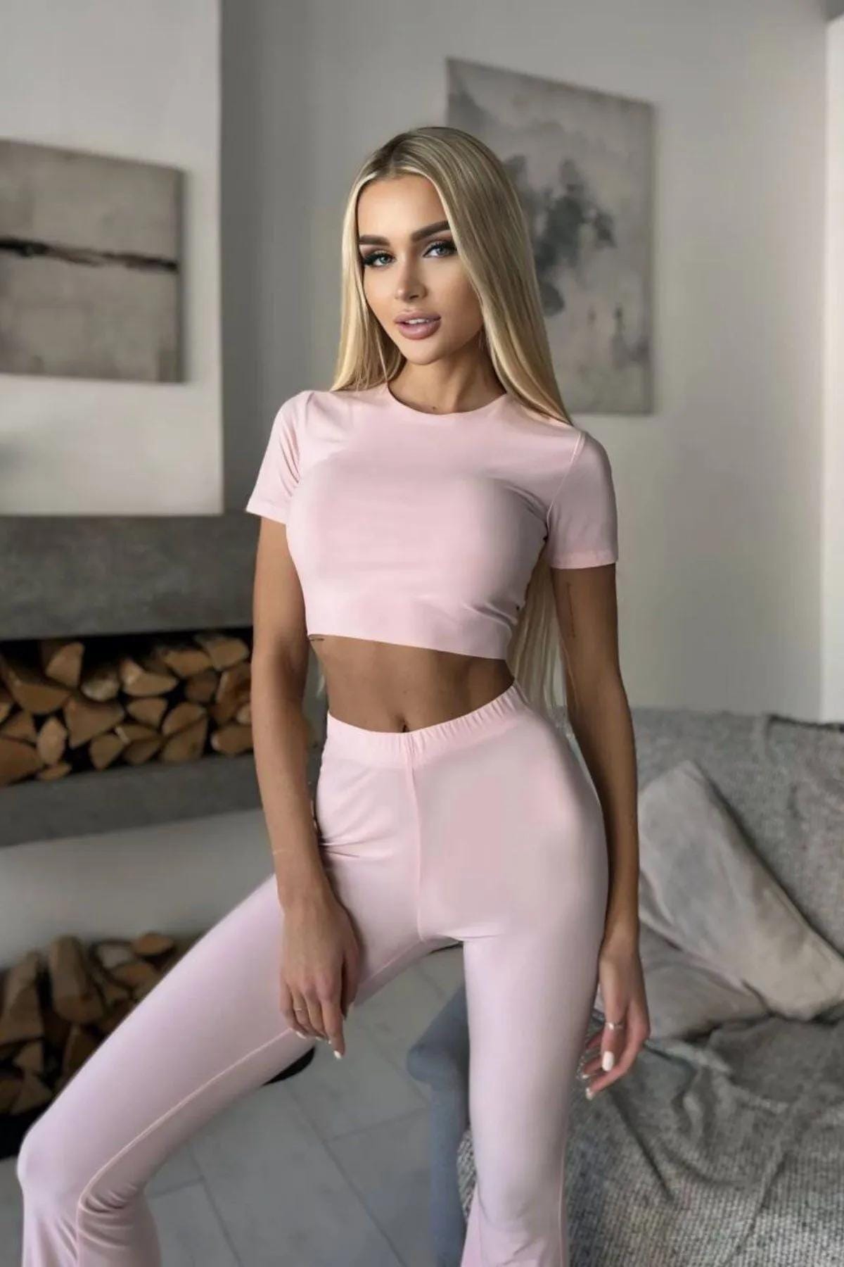 Women’s Crop T-Shirt & High Waist Flare Pants Set Sewing Pattern  Digital PDF Sizes S–XXL  Beginner Friendly DIY Outfit  Printable Sewing File A4 Letter A0