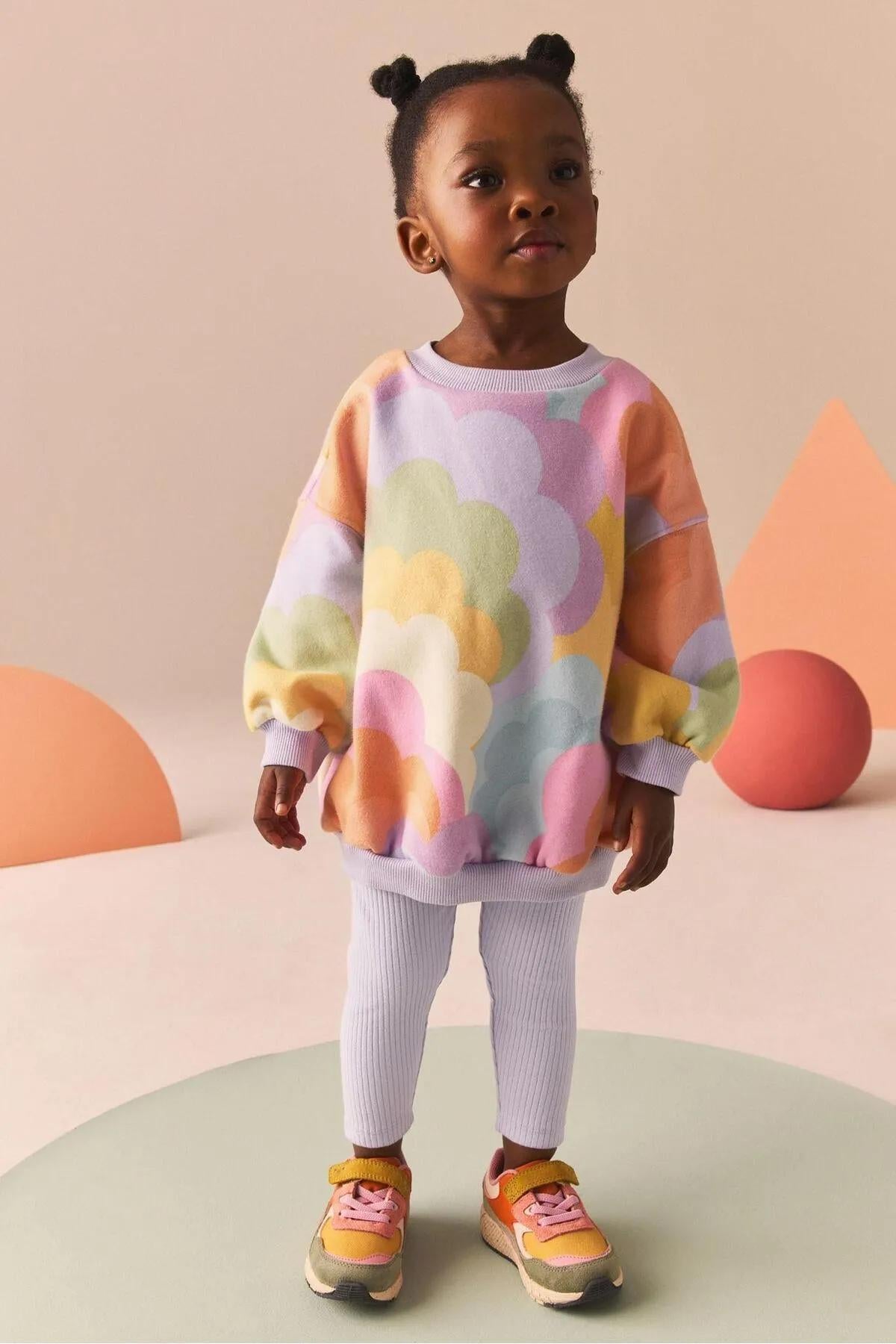 Kids Sweatshirt and Leggings Set Sewing Pattern PDF, Ages 1 to 14 Years, Easy DIY Children Loungewear, Printable A4 Letter and A0