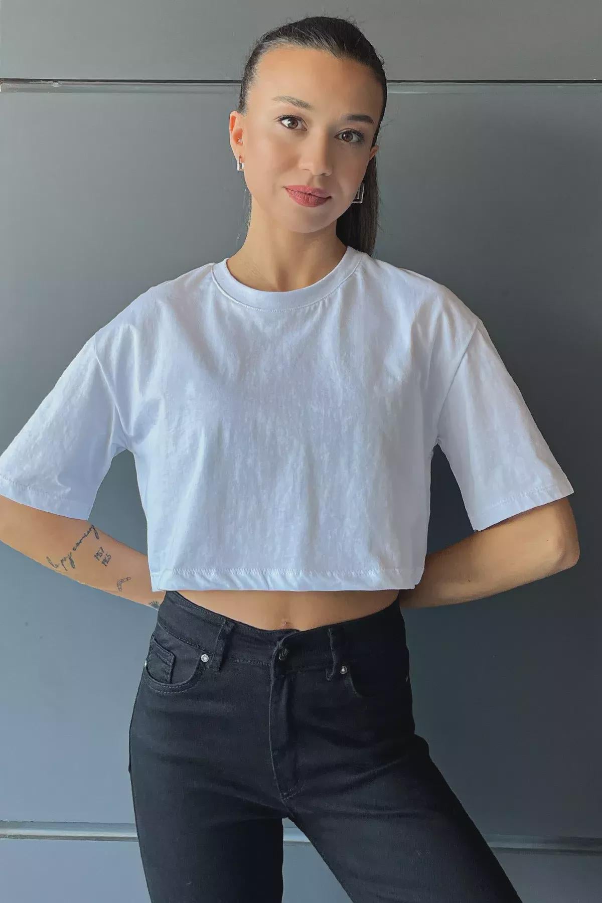 Women’s Crop T-Shirt Sewing Pattern  Digital PDF Sizes XS–3XL  Beginner Friendly DIY Crop Top  Printable Sewing File A4 Letter A0