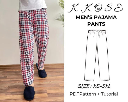 Men's Pajama Pants Sewing Pattern: XS-5XL (A4-A0-Letter) (PDF Pattern)