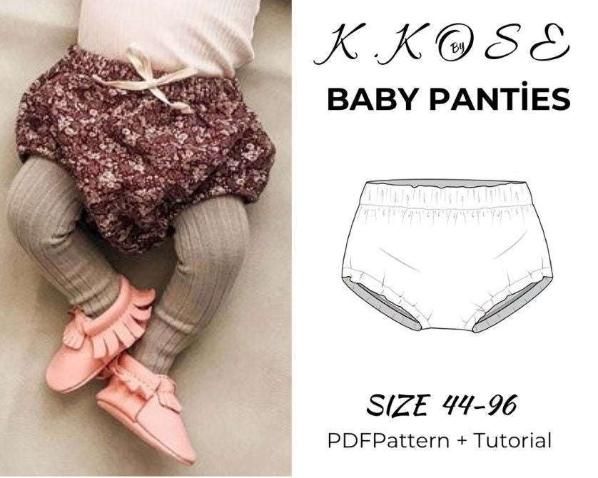 Baby Panties / Diaper Cover sewing pattern Pdf / Bloomers / Baby panty / Unisex Diaper Cover /Baby Diaper Pattern/Sıze :44-96 / A4-A0-Letter