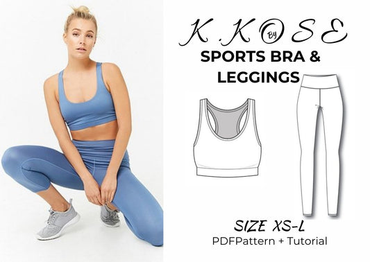 Women’s Sports Bra & Leggings Sewing Pattern  Digital PDF Sizes XS–L  Beginner Friendly DIY Activewear  Printable Sewing File A4 Letter A0