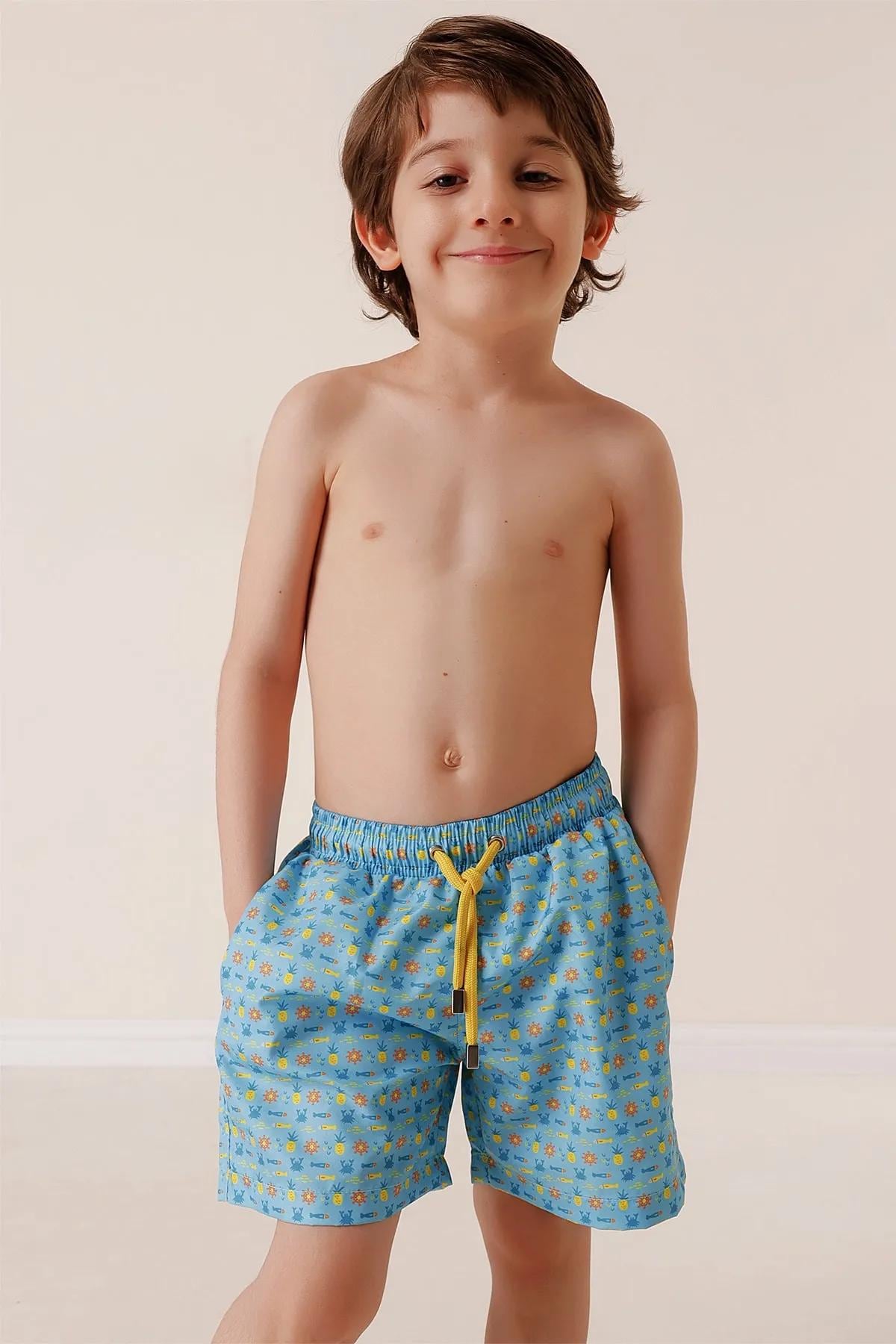 Kids Lined Swim Shorts Sewing Pattern PDF, Ages 5 to 14 Years, Easy DIY Children Swimwear, Printable A4 Letter and A0