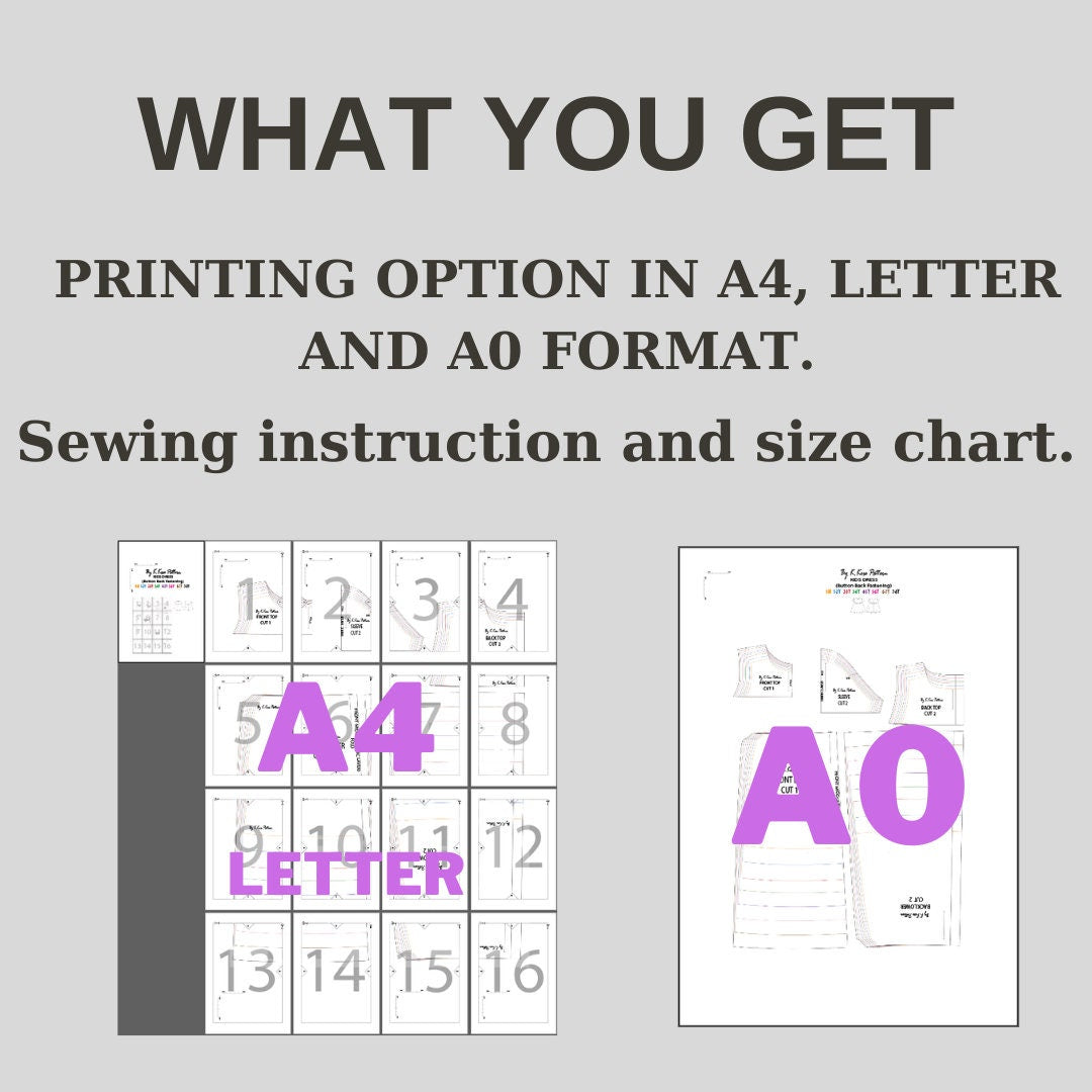Kids’ Dress Sewing Pattern  Digital PDF Ages 9M–8Y  Button Back Fastening  DIY Children’s Clothing  Printable Sewing File A4 Letter A0
