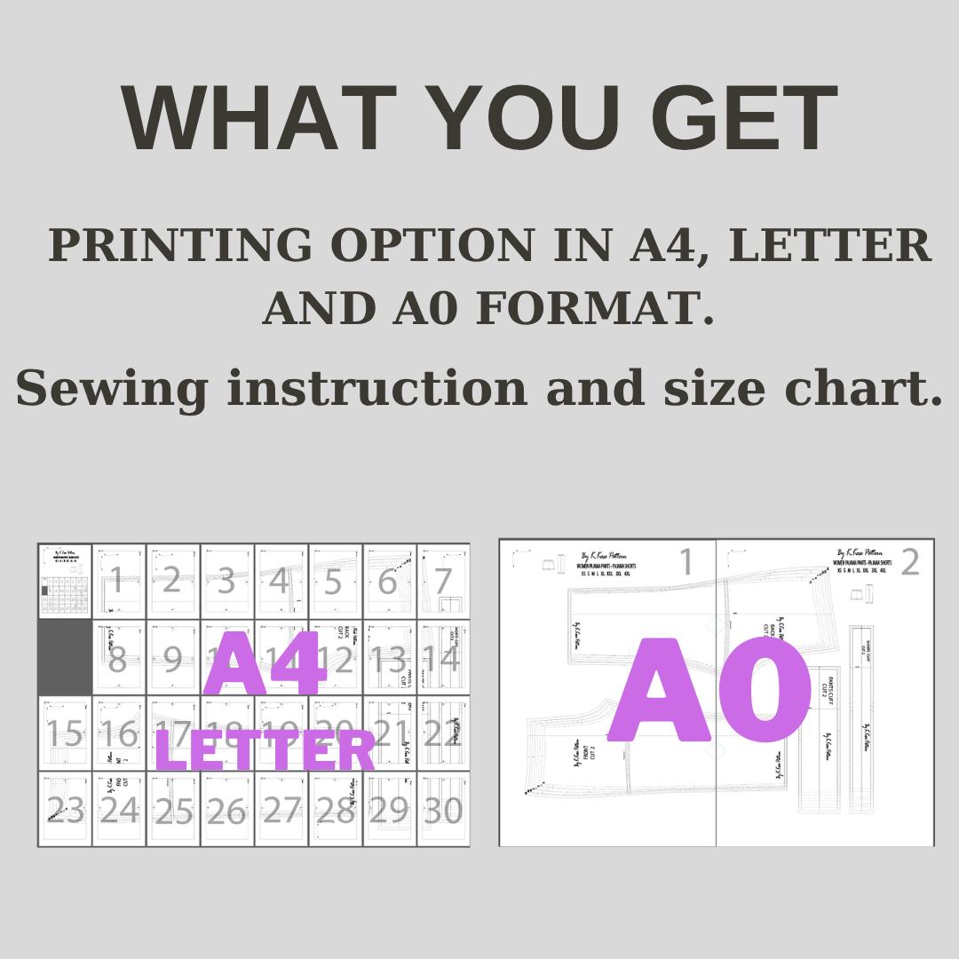 Women’s Pajama Pants & Shorts Sewing Pattern  Digital PDF Sizes XS–4XL  Beginner Friendly DIY Sleepwear  Printable Sewing File A4 Letter A0