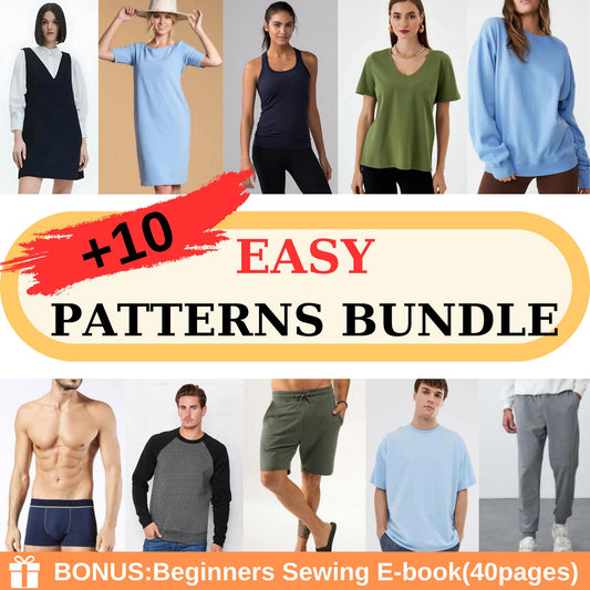 Sewing Bundle Beginner friendly +10 pcs  Lifetime access sewing book  A4-Letter-A0 women's and men's casual wide variety of