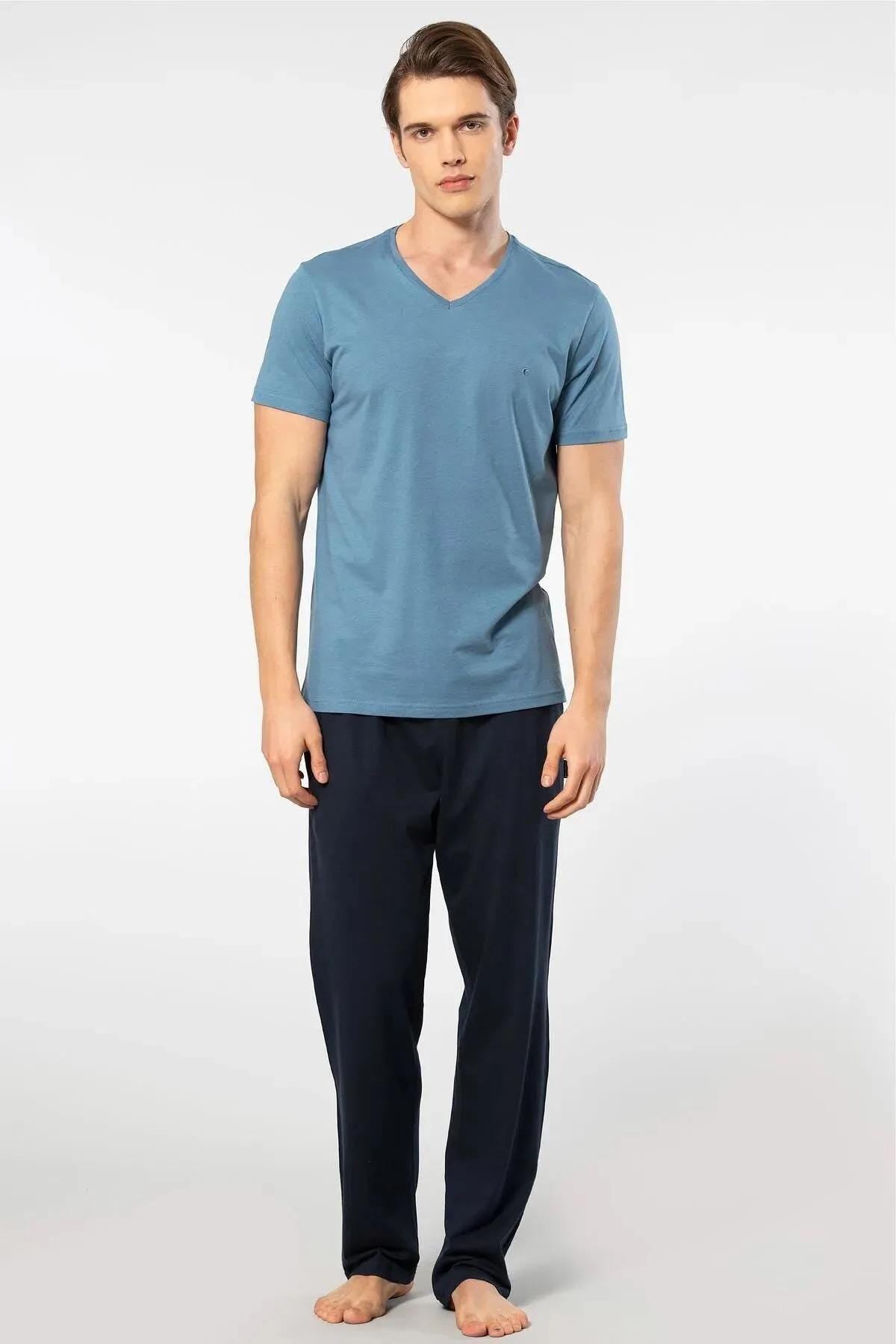 Men’s V-Neck T-Shirt & Pajama Set Sewing Pattern  Digital PDF Sizes S–5XL  Beginner Friendly DIY Sleepwear  Printable Sewing File A4 Letter A0