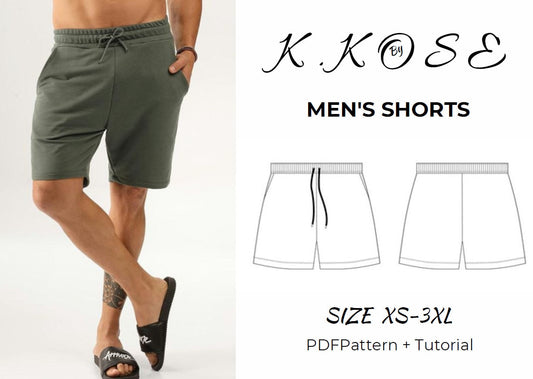 Men's Comfortable Shorts Sewing Pattern: Easy Beginner Project (XS-3XL) (PDF Pattern)