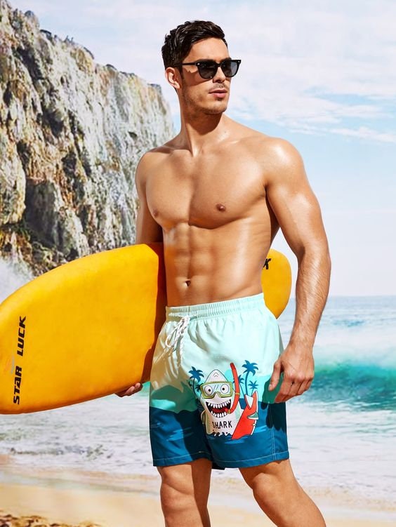 Men's Lined Swim Shorts Sewing Pattern PDF, Sizes XS to 3XL, Easy DIY Men's Swimwear, Printable A4 Letter and A0