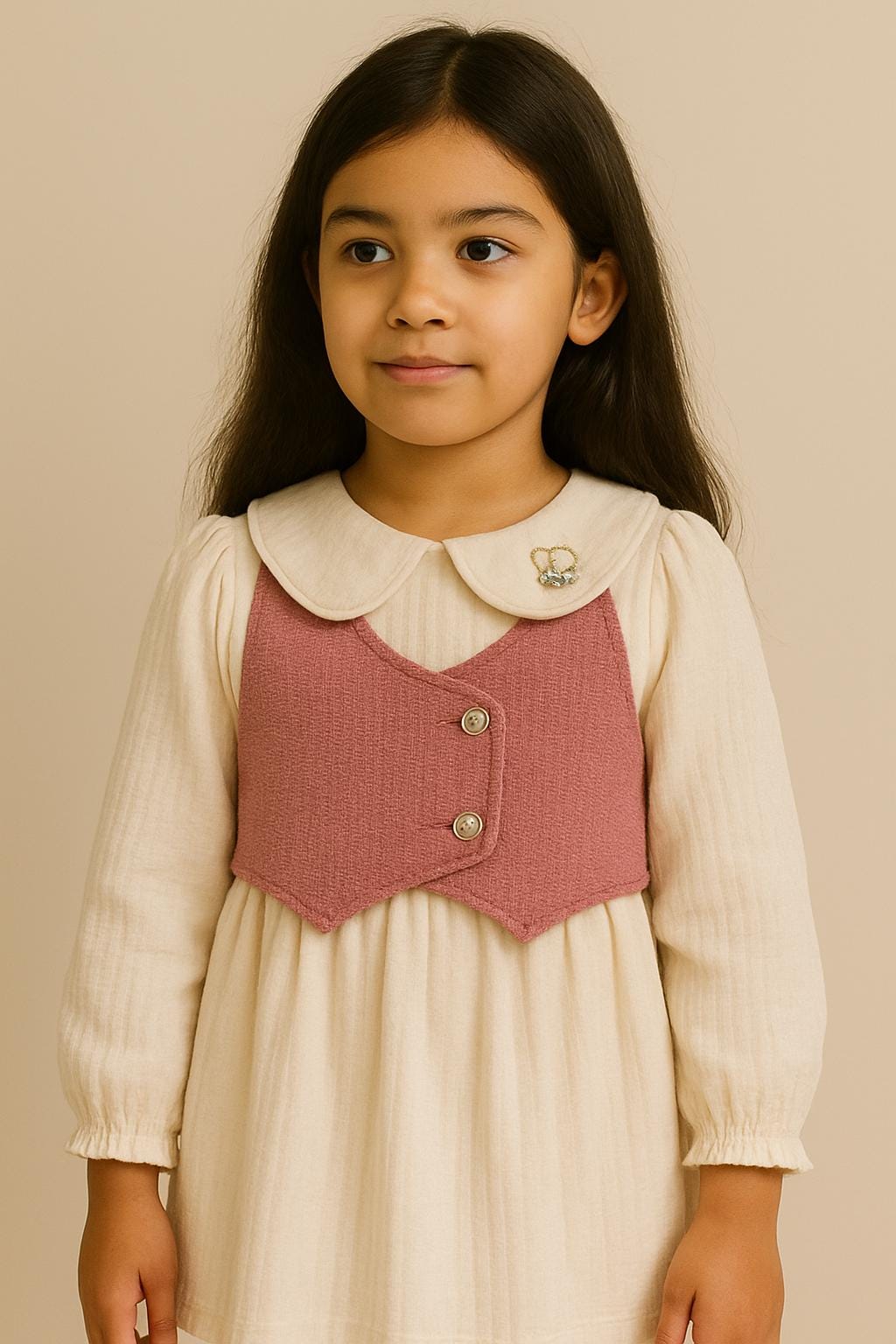 Kids Lined Crop Vest Sewing Pattern PDF, Ages 2 to 10 Years, Easy DIY Children Waistcoat, Printable A4 Letter and A0