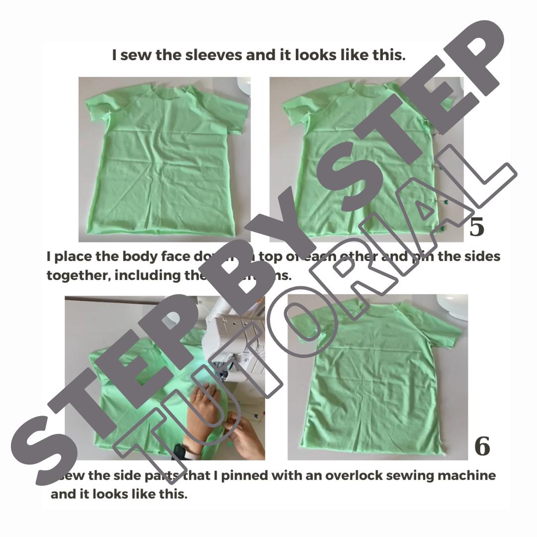 Kids’ Raglan T-Shirt Sewing Pattern  Digital PDF Sizes 5–14 Years  Beginner Friendly DIY Children’s Clothing  Printable Sewing File A4 Letter A0