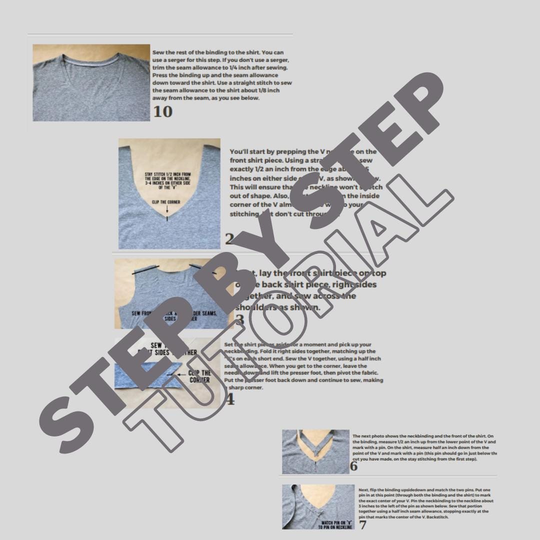 Kids V-Neck T-Shirt Sewing Pattern PDF, Short and Long Sleeve for Ages 1 to 8 Years, Easy DIY Children Clothing, Printable A4 Letter and A0