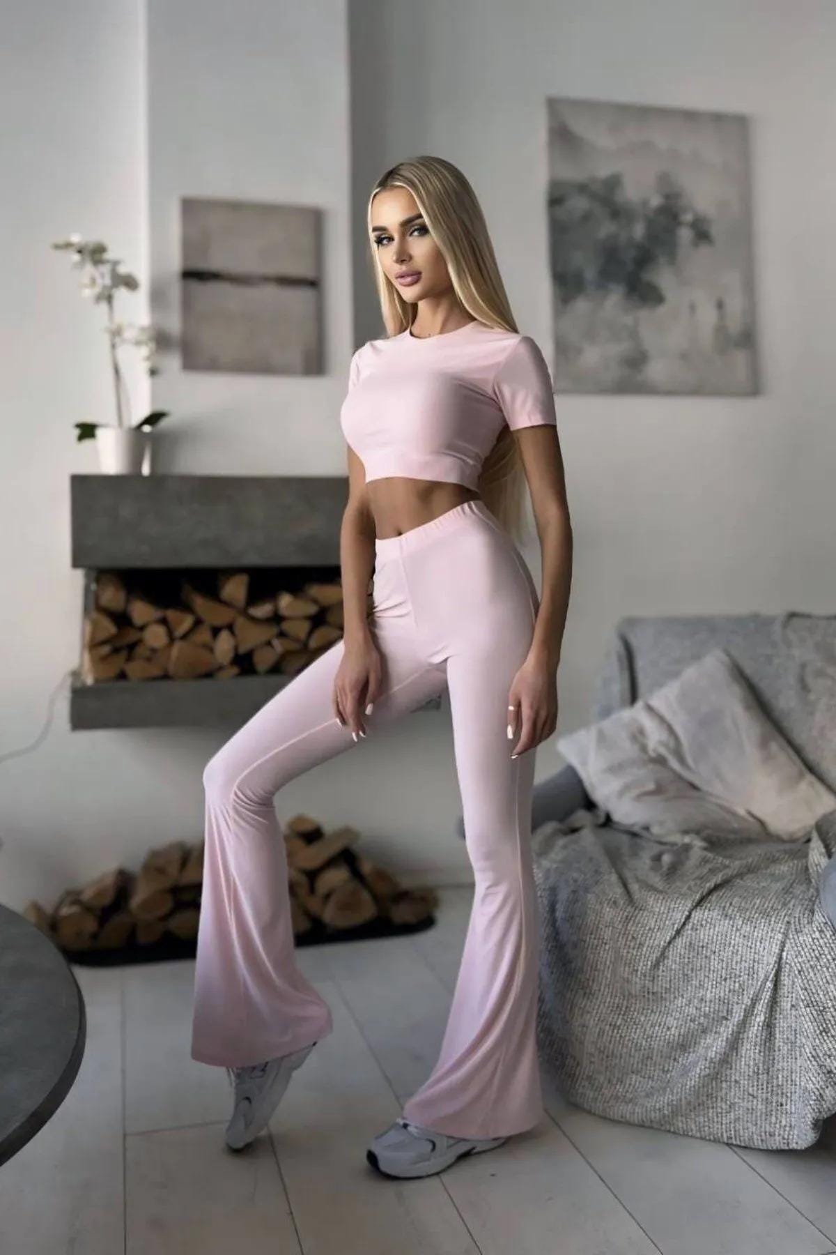 Women’s Crop T-Shirt & High Waist Flare Pants Set Sewing Pattern  Digital PDF Sizes S–XXL  Beginner Friendly DIY Outfit  Printable Sewing File A4 Letter A0