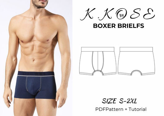 Men's Boxer Briefs Sewing Pattern PDF, Sizes S to 2XL, Easy DIY Men's Underwear, Printable A4 Letter and A0