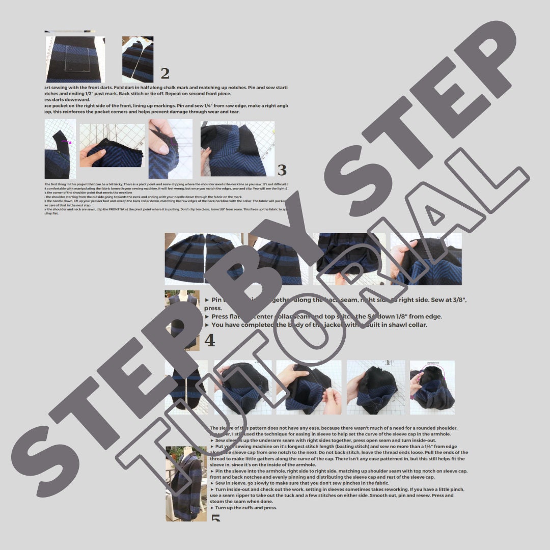 Shawl Collar Bathrobe Sewing Pattern PDF, Unisex Sizes S to 3XL with Deep Pockets and Belt, Easy DIY Robe, Printable A4 Letter and A0