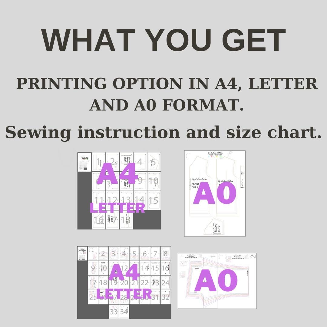 Men’s V-Neck T-Shirt & Pajama Set Sewing Pattern  Digital PDF Sizes S–5XL  Beginner Friendly DIY Sleepwear  Printable Sewing File A4 Letter A0