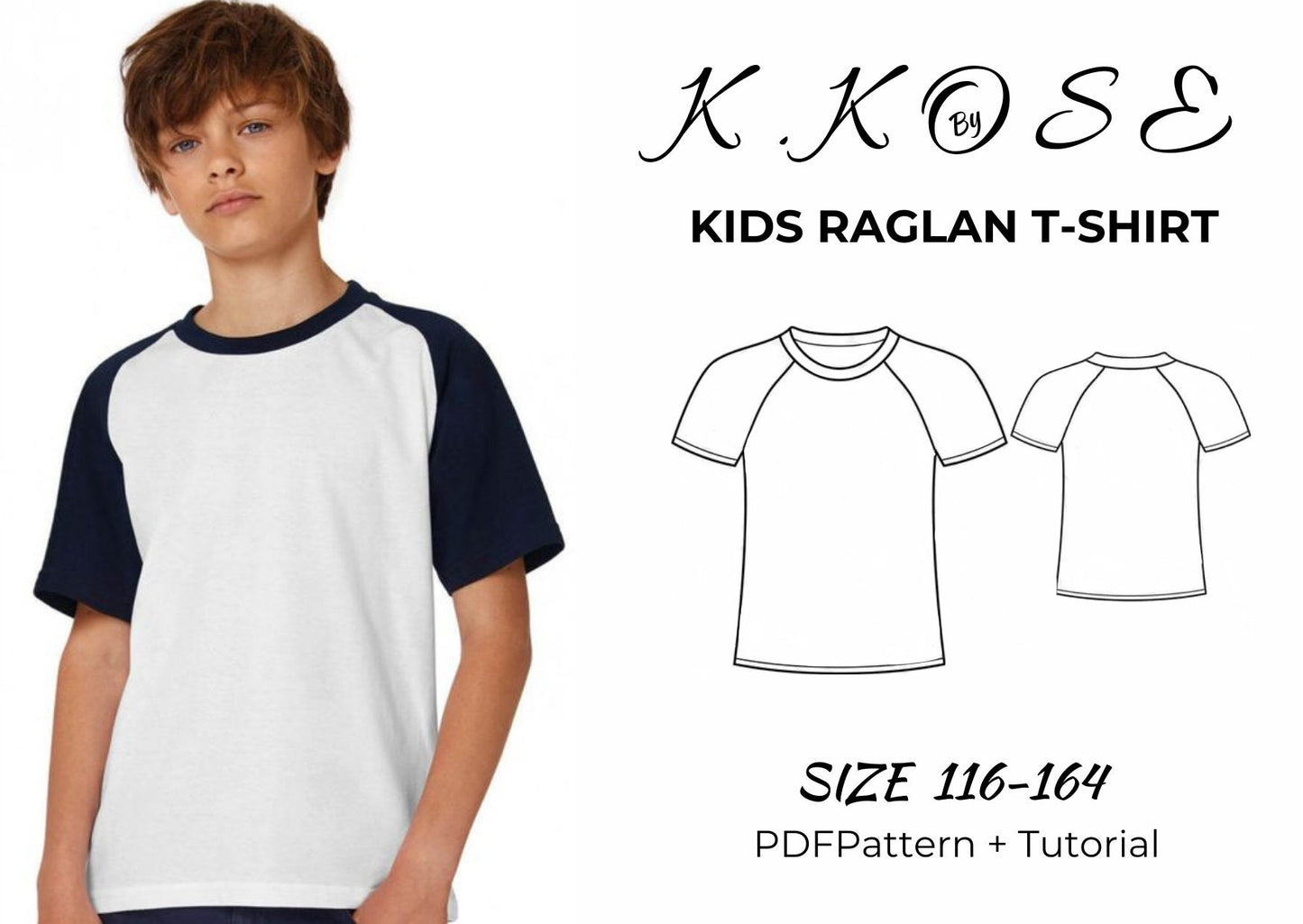 Raglan Sewing Pattern Bundle  Digital PDF Men’s T-Shirt, Kids Shirt, Unisex Hoodie & Sweatshirt  Beginner Friendly DIY Clothing  Printable Sewing File A4 Letter A0