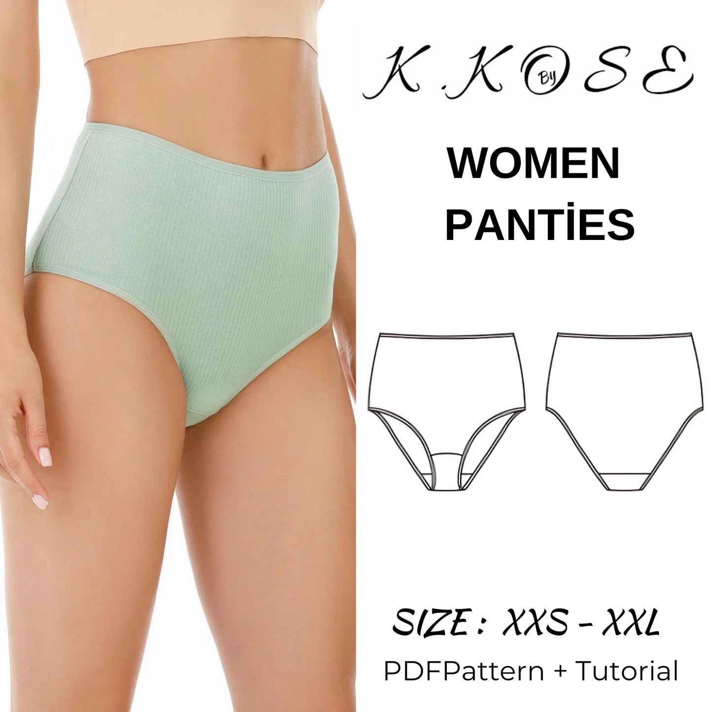 Women’s Panties Sewing Pattern  Digital PDF Sizes XXS–XXL  Beginner Friendly DIY Lingerie  Printable Sewing File A4 Letter