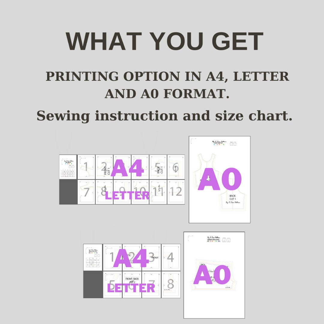 Women’s Crop Tank Top & Shorts Set Sewing Pattern  Digital PDF XS–XL  Beginner Friendly DIY Sportswear & Sleepwear  Printable Sewing File A4 Letter A0