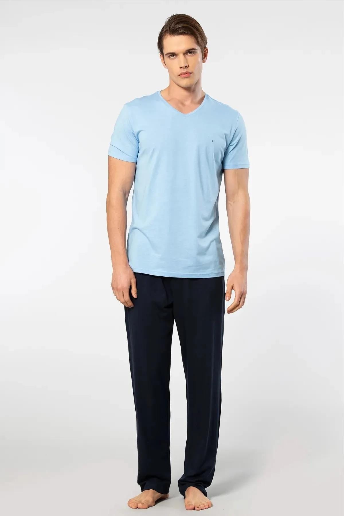 Men’s V-Neck T-Shirt & Pajama Set Sewing Pattern  Digital PDF Sizes S–5XL  Beginner Friendly DIY Sleepwear  Printable Sewing File A4 Letter A0
