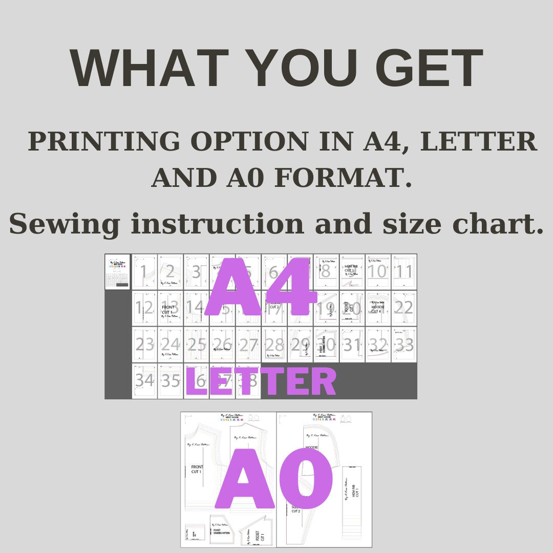 Men’s Hoodie Sewing Pattern  Digital PDF Sizes XS–4XL  Intermediate Friendly DIY Clothing  Printable Sewing File A4 Letter A0