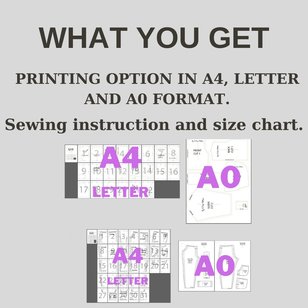 Crop Hoodie & Jogger Pants Sewing Pattern  Digital PDF Hoodie S–XXL & Joggers XS–XL  Beginner Friendly DIY Tracksuit  Printable Sewing File A4 Letter A0