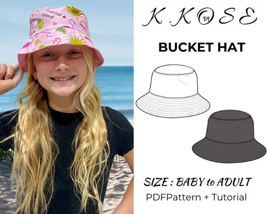 Baby to Adult Bucket Hat Sewing Pattern  Digital PDF Sizes Baby–Adult XL  Beginner Friendly DIY Hat  Printable Sewing File A4 Letter A0