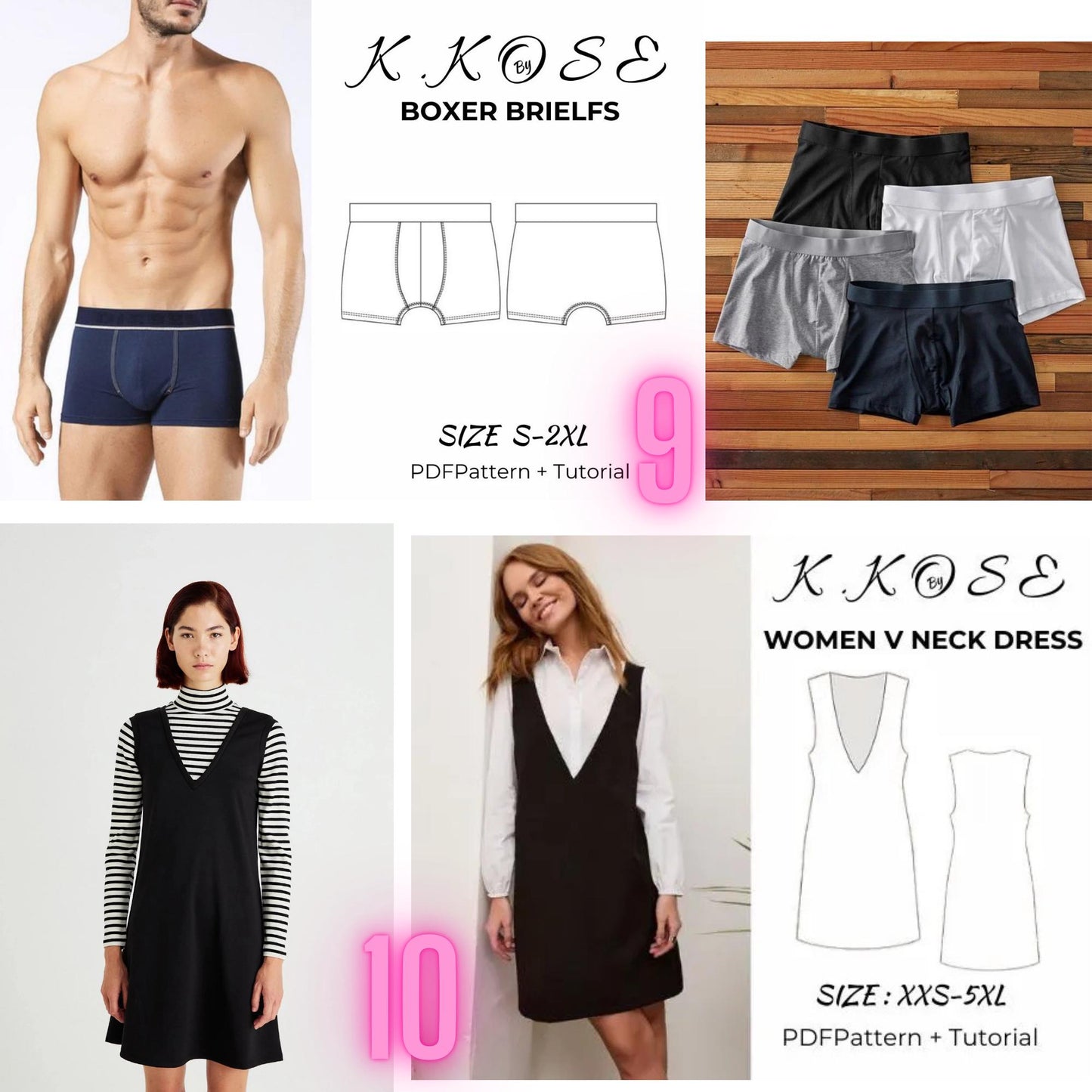 Sewing Bundle Beginner friendly +10 pcs  Lifetime access sewing book  A4-Letter-A0 women's and men's casual wide variety of
