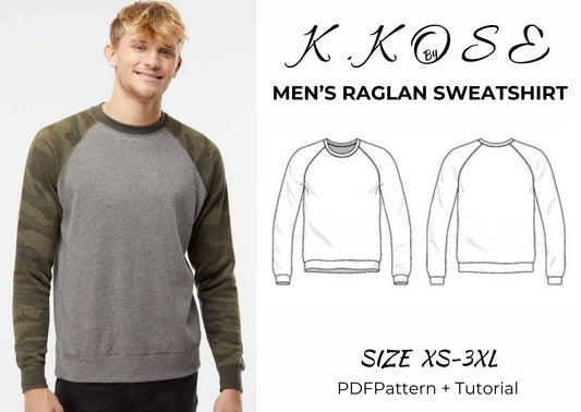 Raglan Sweatshirt Sewing Pattern  Digital PDF Sizes XS–3XL  Beginner Friendly DIY Clothing  Printable Sewing File A4 Letter A0