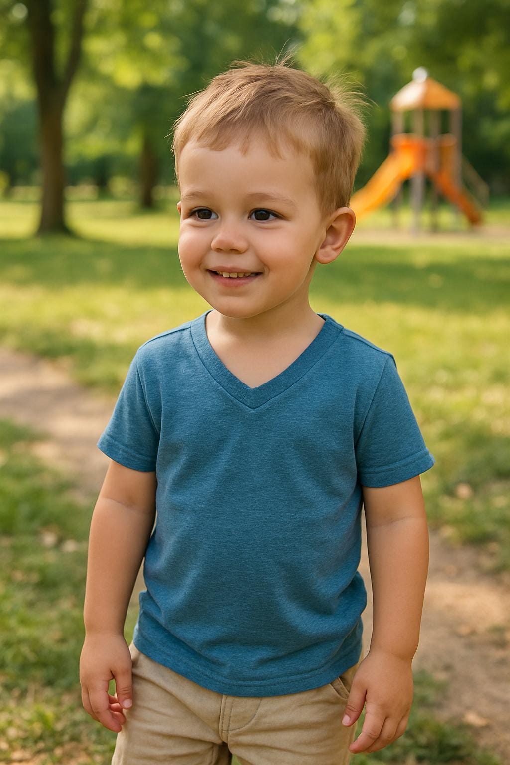 Kids V-Neck T-Shirt Sewing Pattern PDF, Short and Long Sleeve for Ages 1 to 8 Years, Easy DIY Children Clothing, Printable A4 Letter and A0