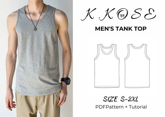 Men’s Tank Top Sewing Pattern  Digital PDF Sizes S–XXL  Beginner Friendly DIY Sportswear  Printable Sewing File A4 Letter A0