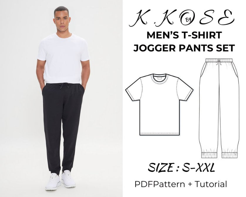 Men's T-Shirt and Jogger Pants Sewing Pattern (PDF Pattern)