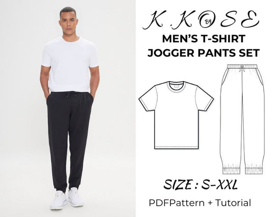 Men's T-Shirt and Jogger Pants Sewing Pattern (PDF Pattern)