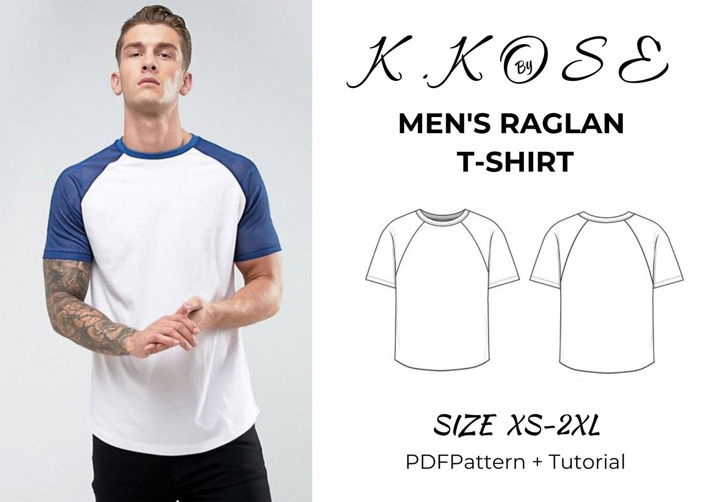 Raglan Sewing Pattern Bundle  Digital PDF Men’s T-Shirt, Kids Shirt, Unisex Hoodie & Sweatshirt  Beginner Friendly DIY Clothing  Printable Sewing File A4 Letter A0
