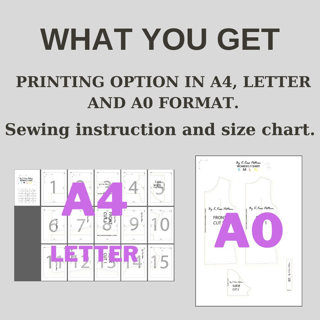 Valentine's Day T-Shirt Sewing Pattern: Men & Women Basic Tee (Digital Download, A4/Letter/A0)