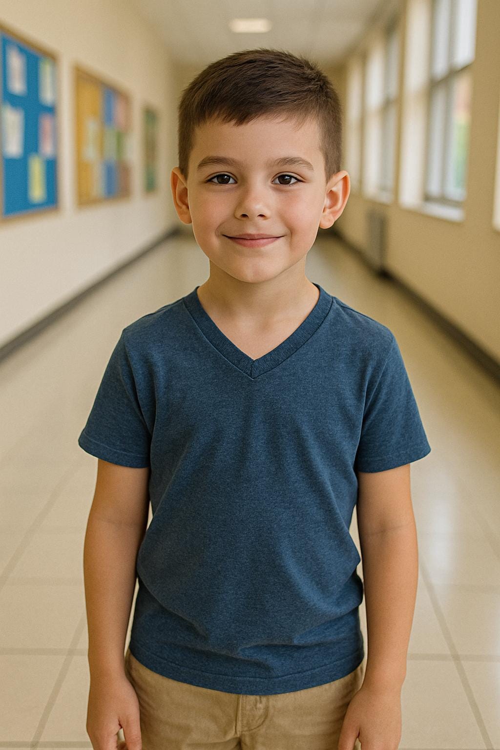 Kids V-Neck T-Shirt Sewing Pattern PDF, Short and Long Sleeve for Ages 1 to 8 Years, Easy DIY Children Clothing, Printable A4 Letter and A0