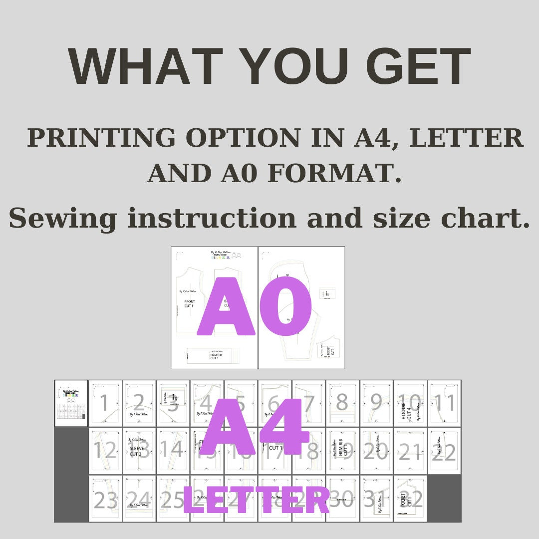 Women’s Hooded Sweatshirt Sewing Pattern  Digital PDF S–3XL  Beginner Friendly DIY Hoodie  Printable Sewing File A4 Letter A0