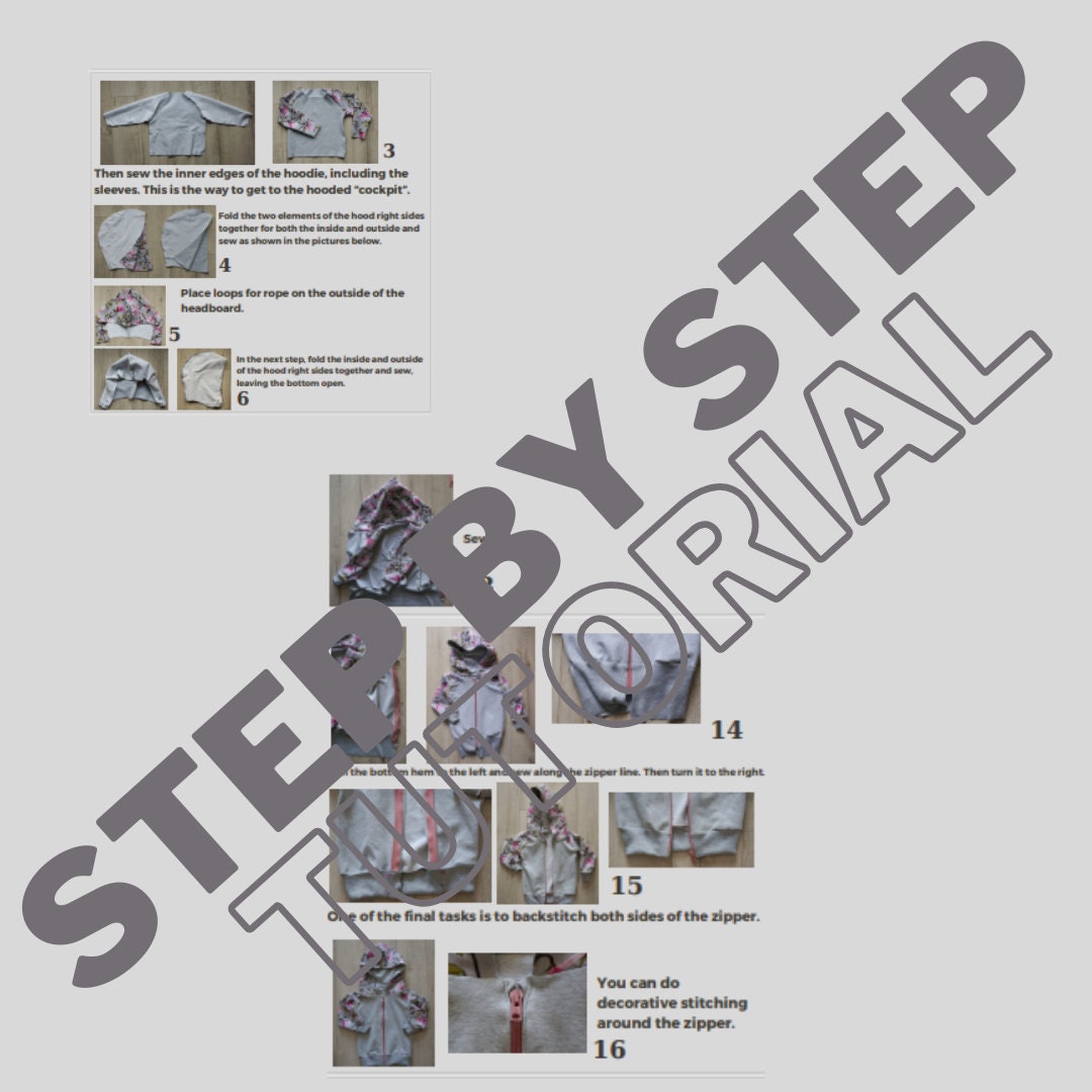 Men’s Raglan Zipper Hoodie Sewing Pattern  Digital PDF Sizes S–4XL  Intermediate Friendly DIY Clothing  Printable Sewing File A4 Letter A0