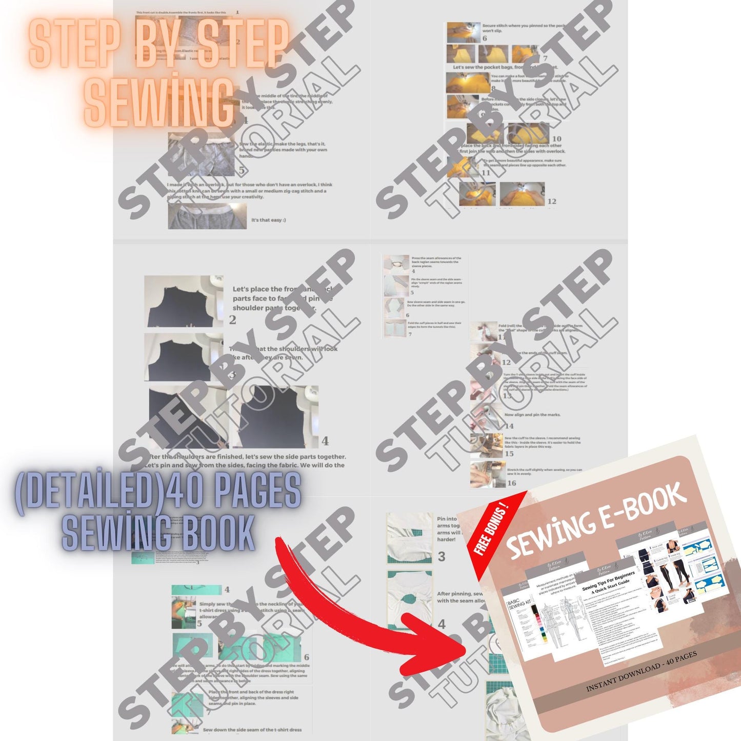 Sewing Bundle Beginner friendly +10 pcs  Lifetime access sewing book  A4-Letter-A0 women's and men's casual wide variety of