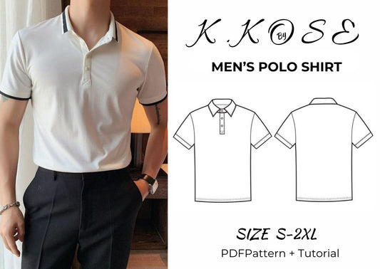 Men’s Polo Shirt Sewing Pattern  Digital PDF Sizes S–XXL  DIY Classic Polo Collar Shirt  Printable Sewing File A4 Letter A0