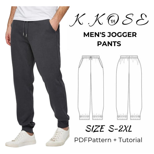 Men’s Jogger Pants Sewing Pattern  Digital PDF Sizes S–XXL  Beginner Friendly DIY Sweatpants with Elastic Waist & Pockets  Printable Sewing File A4 Letter A0
